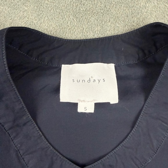 Sundays Black Ruffle Puff Sleeve Button Up Blouse Top Women's Size S Coquette - Picture 3 of 5